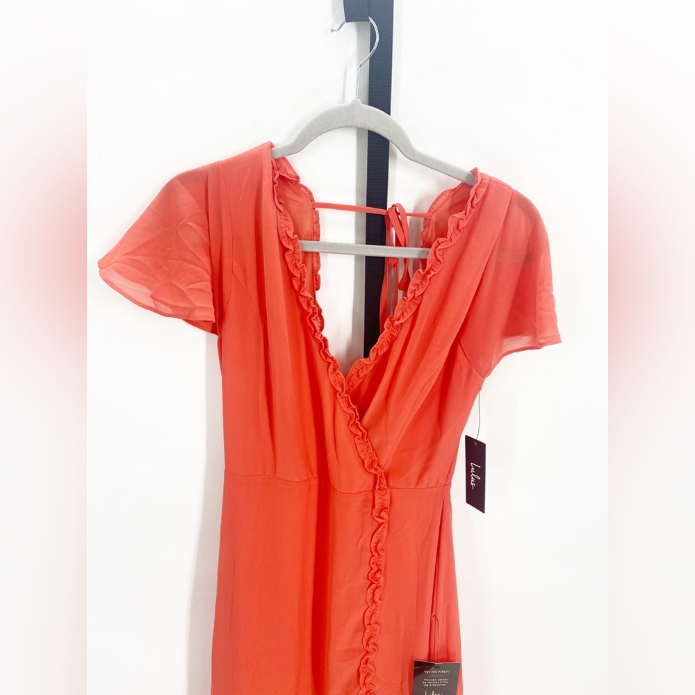 Lulu’s NWT Pour The Champagne Coral Maxi Dress S - Picture 10 of 12